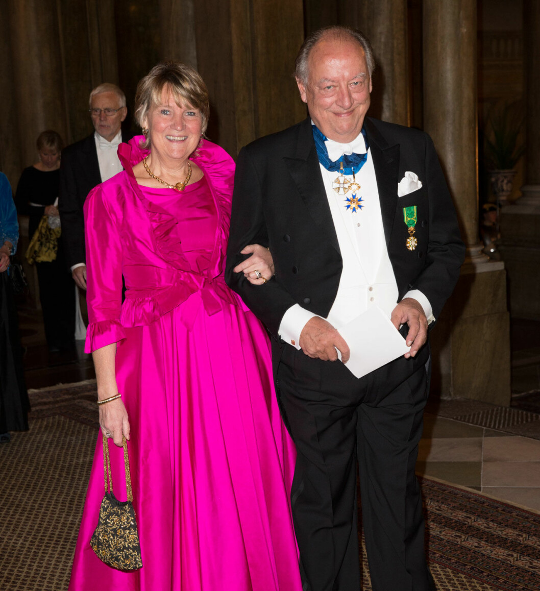 Erik Belfrage med hustrun Anna, en bild tagen på Kungliga slottet 2016. Erik Belfrage med hustrun Anna på Kungliga slottet 2016.