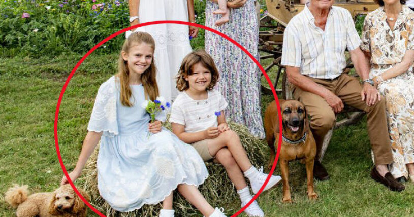 Kusinerna med blommor i handen! Prinsessan Estelle och prins Alexander