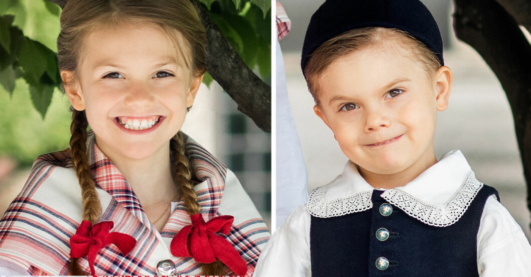Estelle och Oscar firar mamma. Victoriadagen 2020: Estelle och Oscar firar mamma.