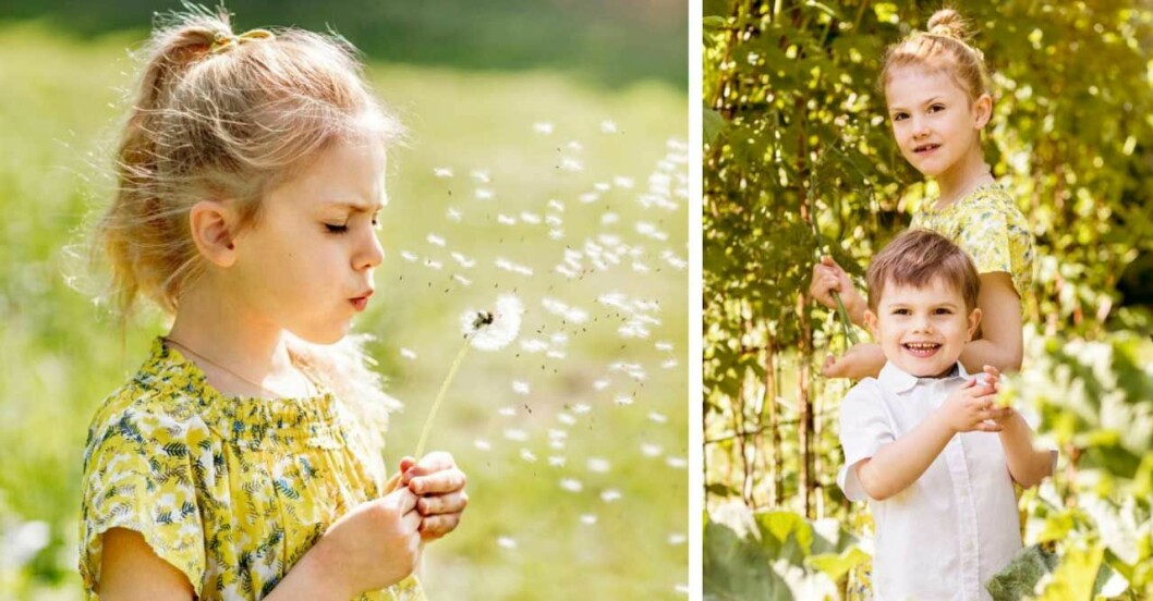Förra sommaren bar Estelle den här fina Bonpoint-klänningen på en fotografering! Foto: Kungliga Hovstaterna Estelle och Oscar