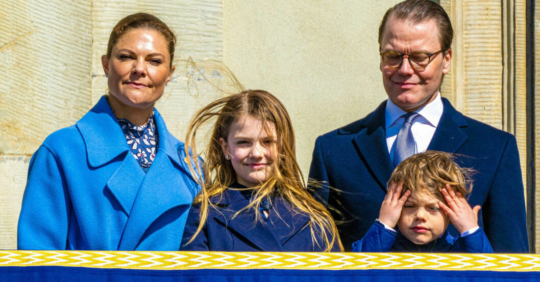 Blåsten var svår att hantera! Prinsessan Estelle och prins Oscar