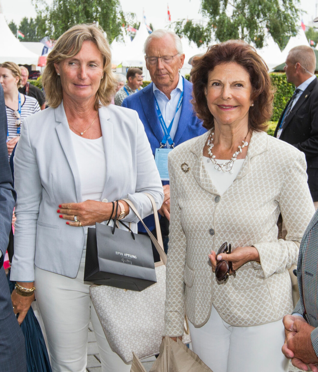 Drottning Silvia med sin väninna Eva Benita ”Putzi” Brodin 2016.”