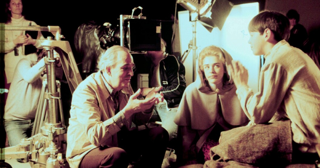Ewa Fröhling och Bertil Guve instrueras av Ingmar Bergman under inspelningarna av Fanny och Alexander. Foto: TT Ewa Fröhling och Bertil Guve instrueras av Ingmar Bergman