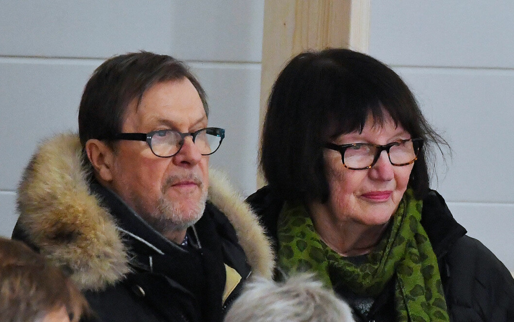 Ewa och Olle på sin kära hemmaarena. Ewa och Olle Westling