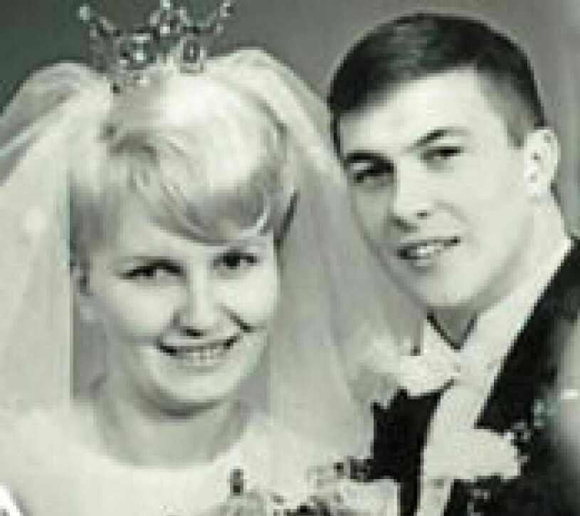 Ewa Westling hade en period då hon var blond. Här är hon och Olle Westling på bröllopsfotot från 1967. Ewa Westling och Olle Westling