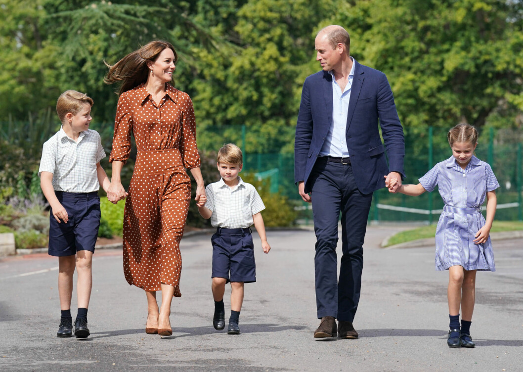 Nu är det stopp, menar William! Prins George, prinsessan Kate, prins Louis, prins William och prinsessan Kate
