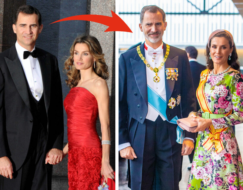 Felipe och Letizia vid senaste Stockholmsbesöket 2010, och som de ser ut i dag, elva år senare.
