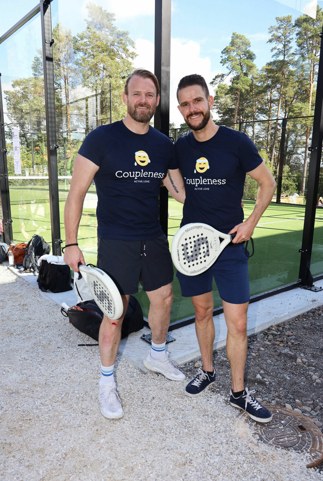 Festfixaren Alexander Erwik och pojkvännen Johnny Kroneld Federley var även de sugna på en sportig dag ute på Lidingö.
