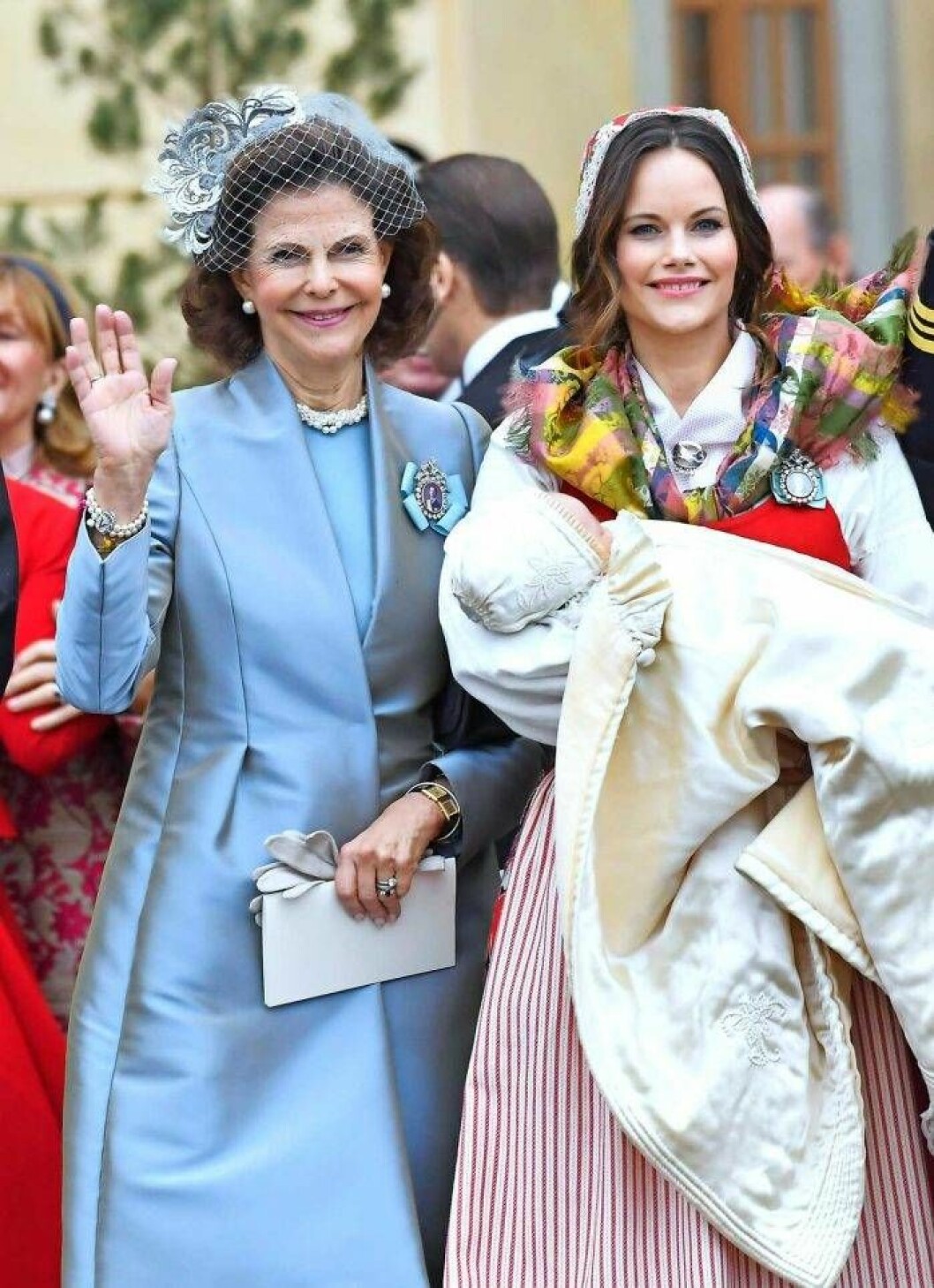 Silvia och Sofia på prins Gabriels dop.