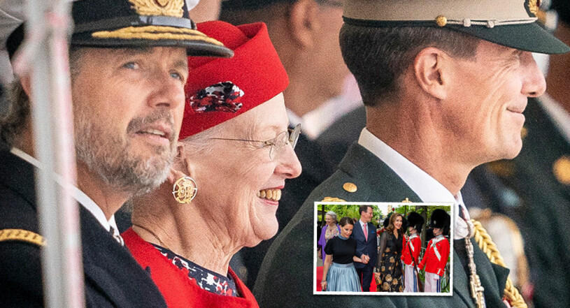 Titelbråket skakar årets kungliga julfirande. Drottning Margrethe med kronprins Frederik och prins Joachim 2022