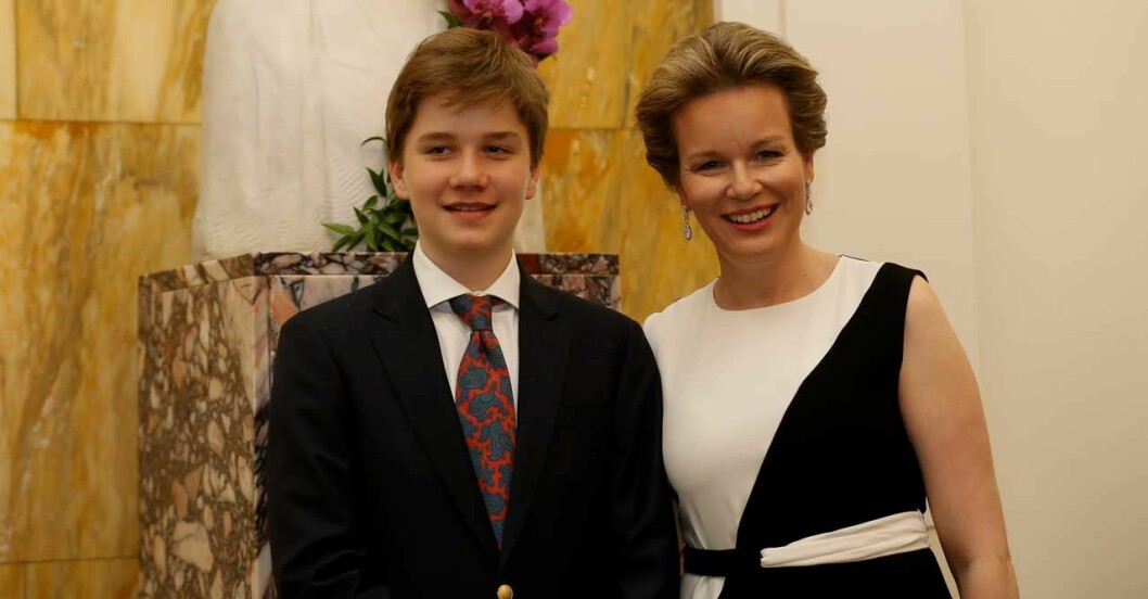 prins Gabriel och drottning Mathilde