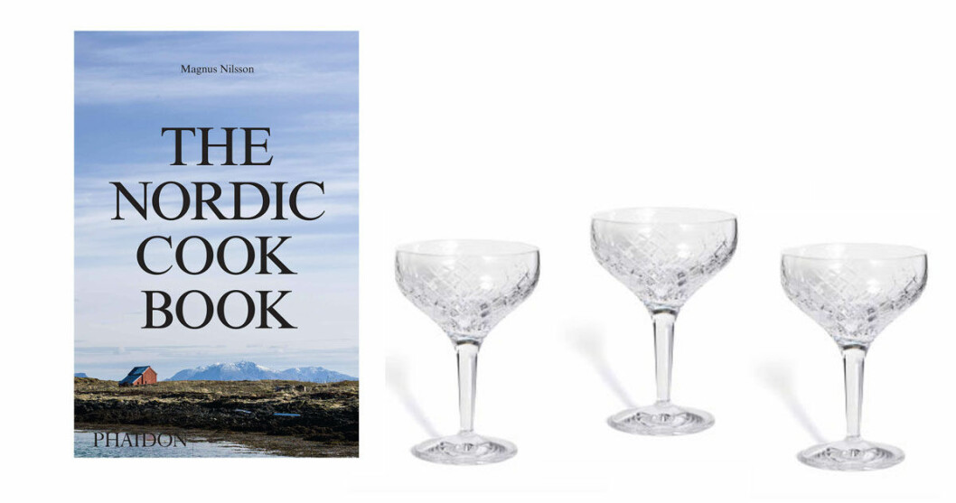 Boken och champagneglasen som paret önskar sig. Boken och champagneglasen som paret önskar sig.