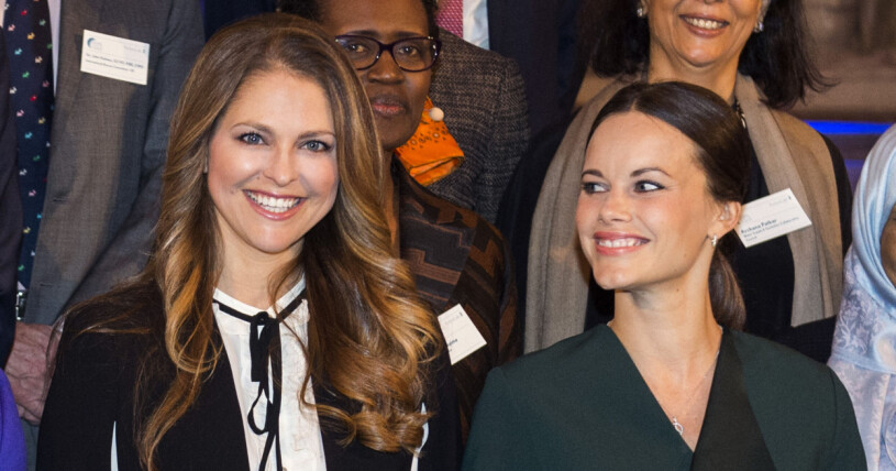 Två glada prinsessor på Global Child Forum 2015. Prinsessan Madeleine och prinsessan Sofia på Global Child Forum 2015