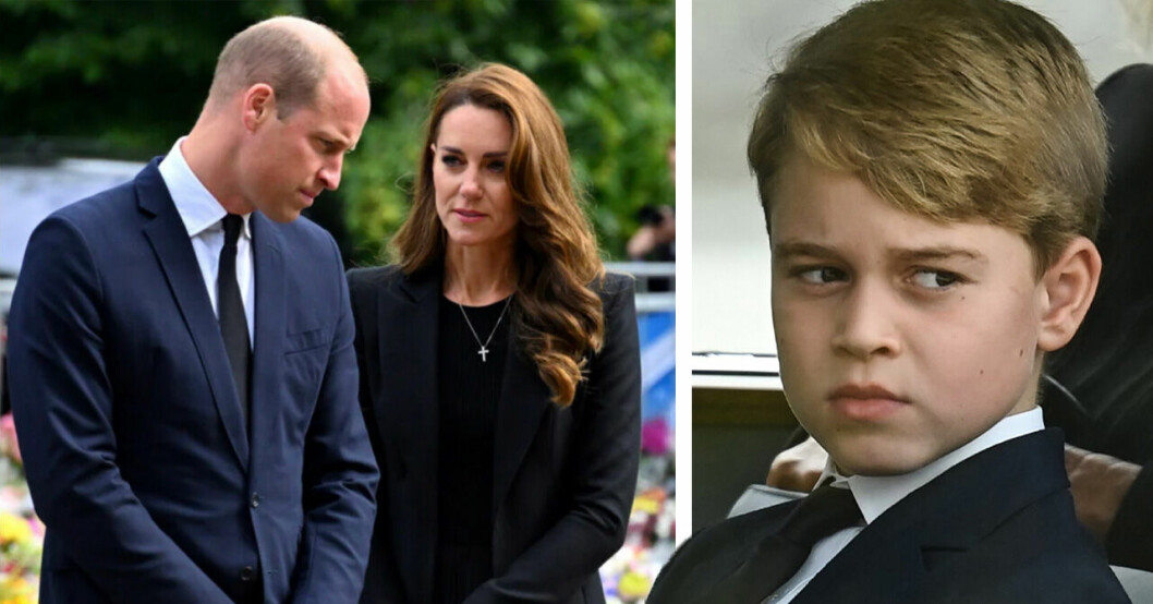 Prins William, hertiginnan Kate och prins George