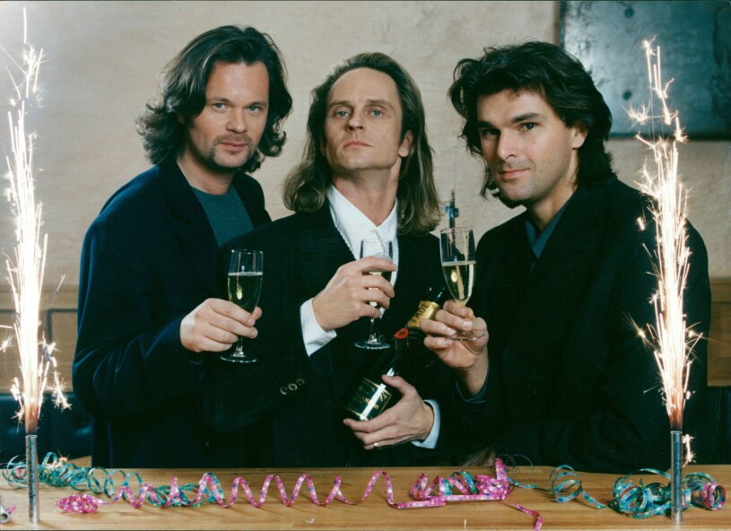 Anders Glenmark, Thomas "Orup" Eriksson och Niklas Strömstedt 1994, precis när det begav sig för popgruppen. Anders Glenmark, Thomas "Orup" Eriksson och Niklas Strömstedt 1994