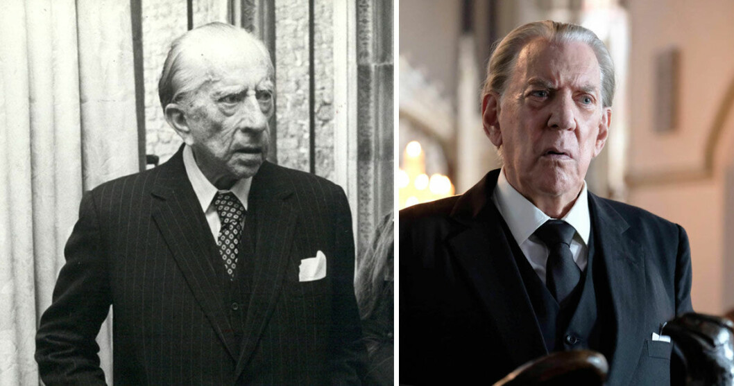 John Paul Getty och Donald Sutherland som spelar John Paul Getty i serien “Trust”. John Paul Getty och Donald Sutherland som spelar John Paul Getty i serien "Trust".