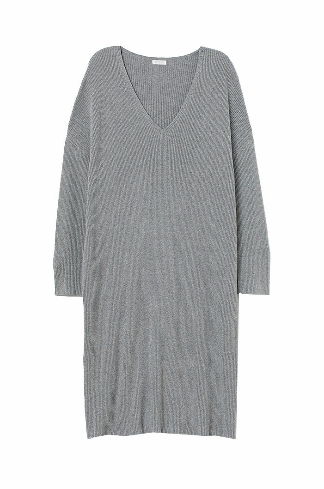 gra-stickad-klanning-h&m