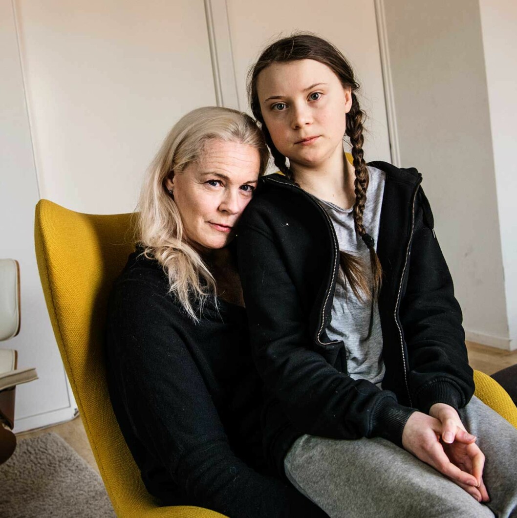 Greta med mamma Malena Ernman. Greta Thunberg med mamma Malena Ernman.