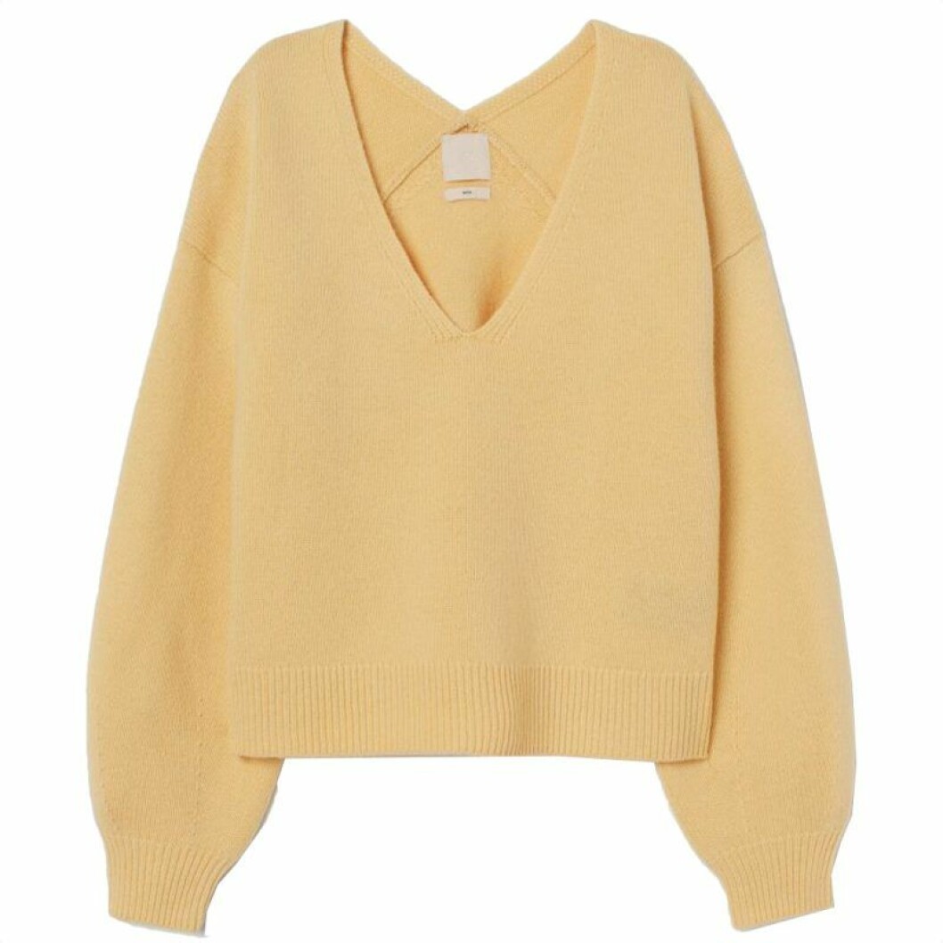 Gul v-ringad kofta från H&M