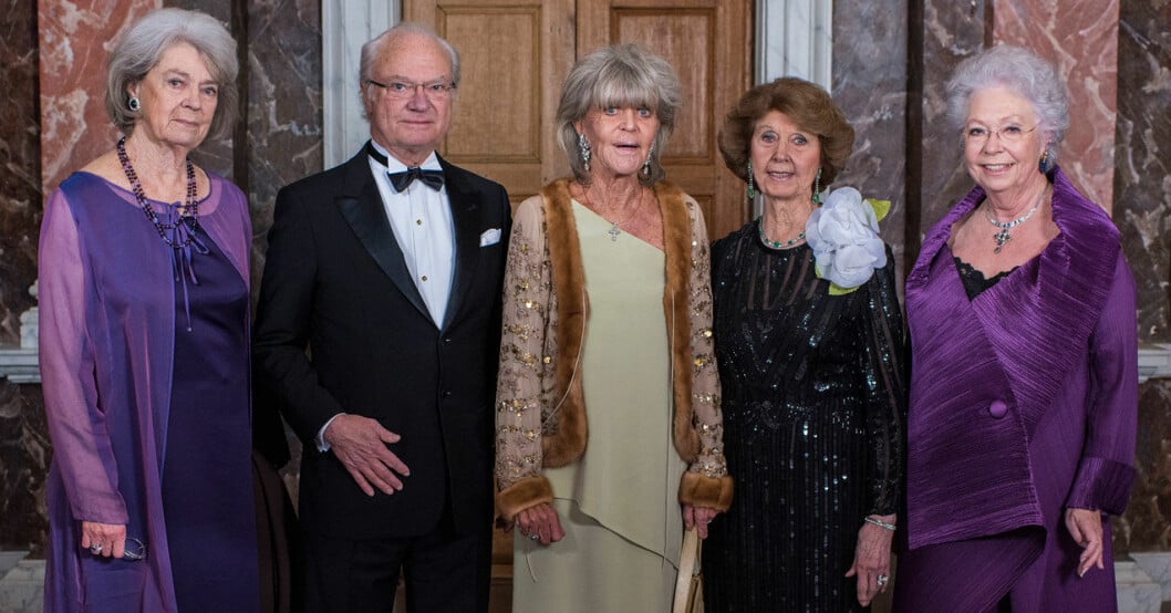 Kungen och Hagasessorna på prinsessan Birgittas 80-årsdag 2017.