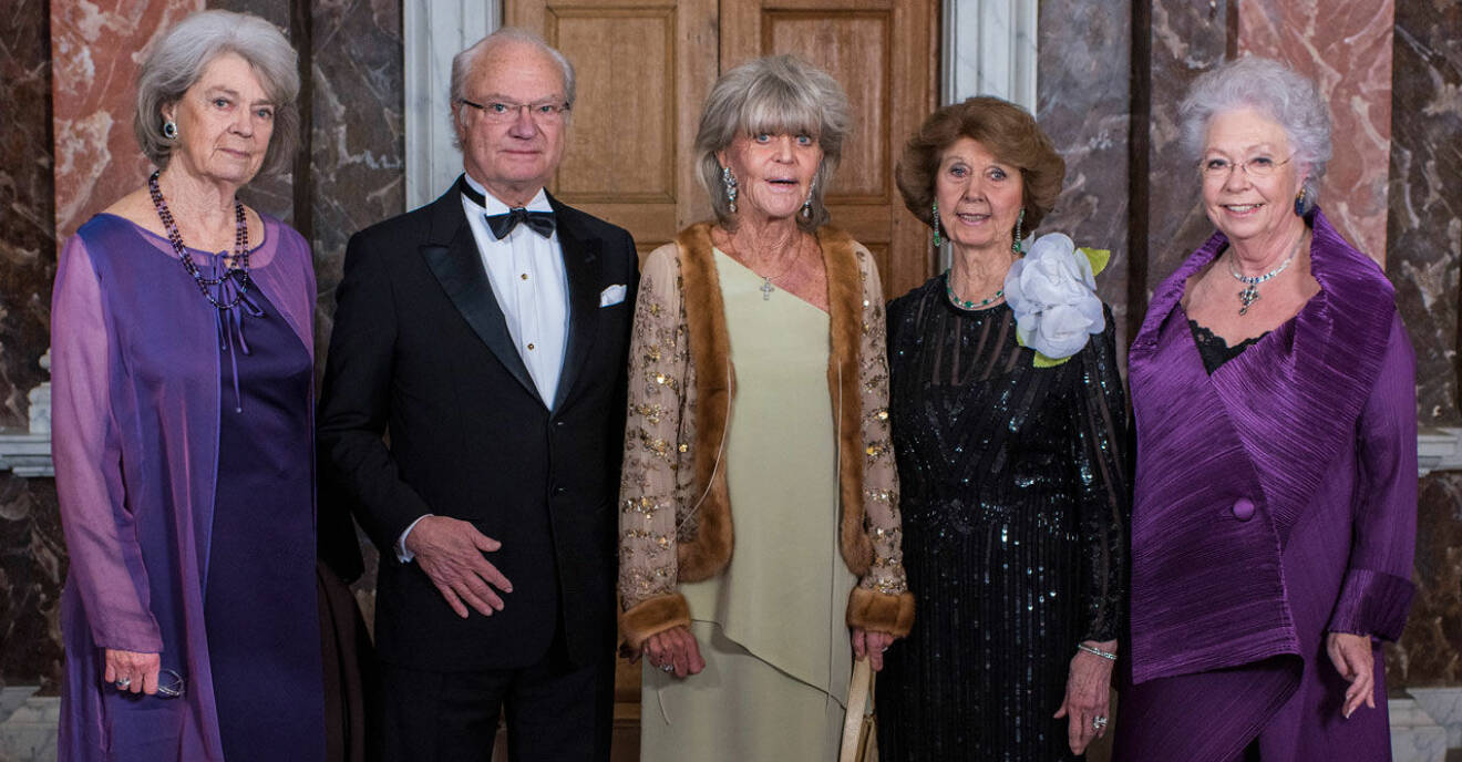 Kungen och Hagasessorna på prinsessan Birgittas 80-årsdag 2017.