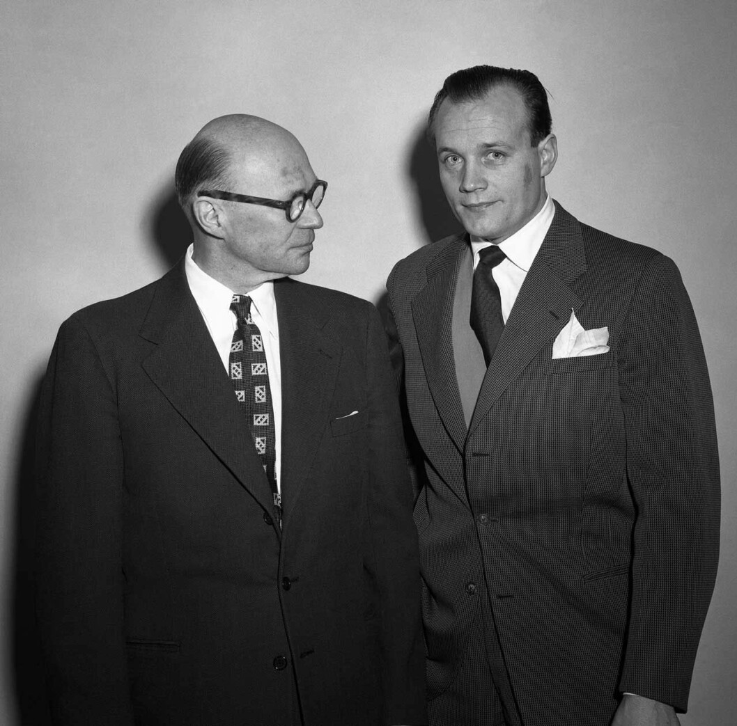Kurt Haijby med sin advokat Henning Sjöström, som var fullständigt övertygad om att hans klient talade sanning. Kurt Haijby med sin advokat Henning Sjöström