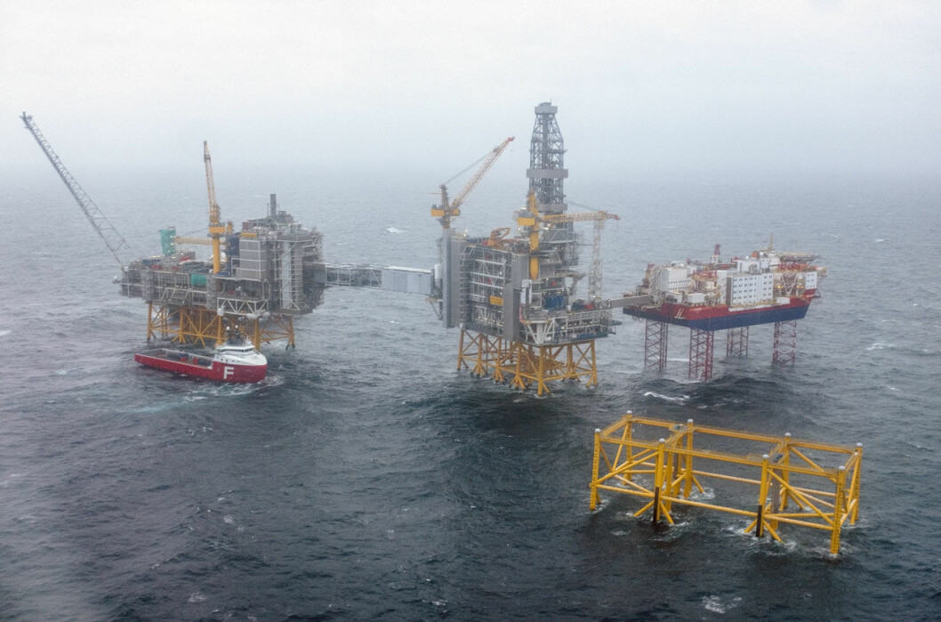 Ingen kunglig glans på Nordsjön idag. Det nya norska oljefältet Johan Sverdrup-feltet.