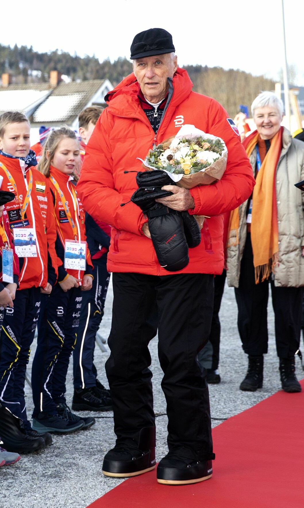 Kung Harald på NM i skidor. Kung Harald