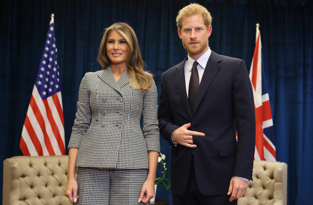 Melania Trump och prins Harry i Kanada.
