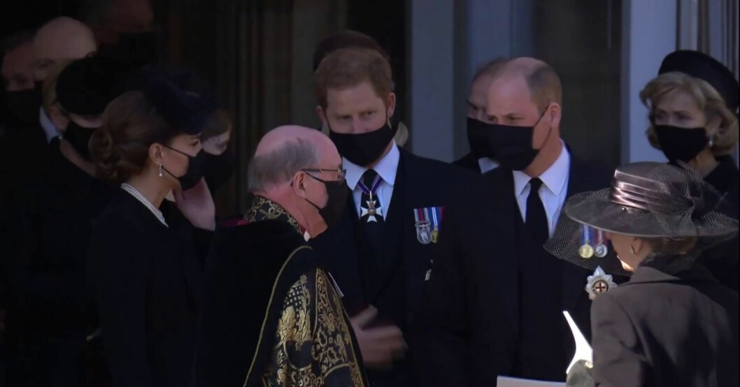 På prins Philips begravning träffades bröderna för första gången på över ett år. Kate Middleton, prins Harry och prins William
