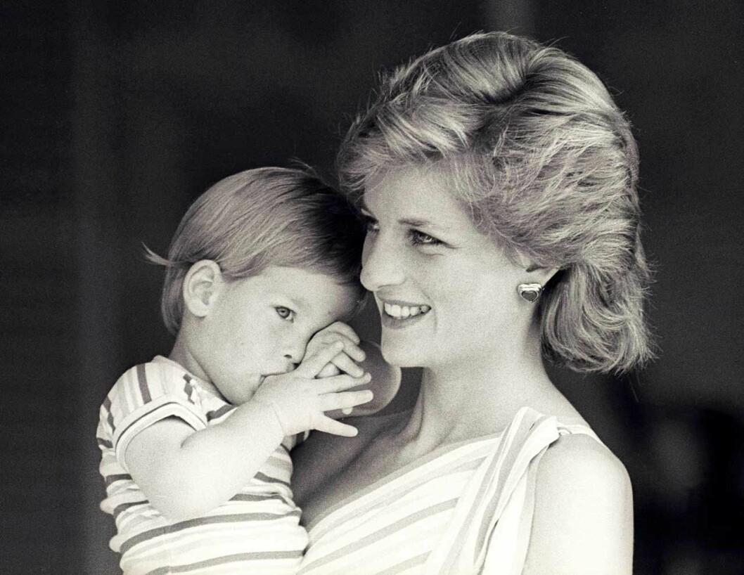 Prinsessan Diana och prins Harry, 1988. Prinsessan Diana och prins Harry, 1988.