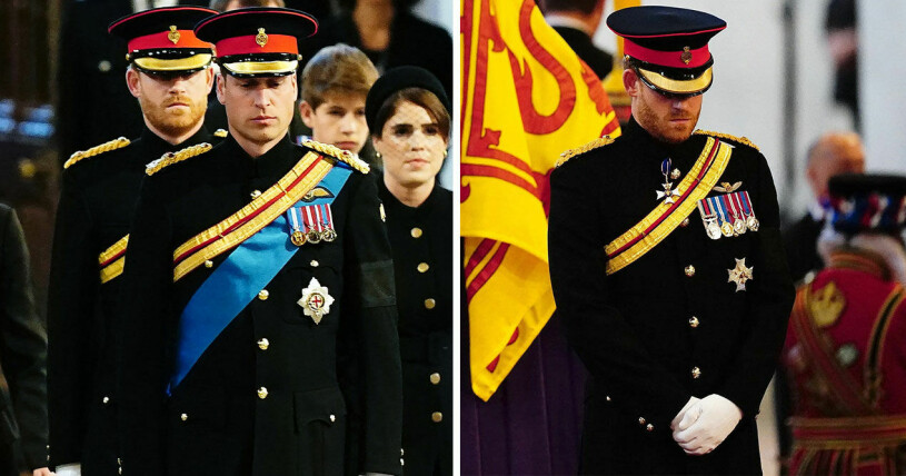 Harry i sin militära uniform för första gången sedan 2020. Foto: TT
