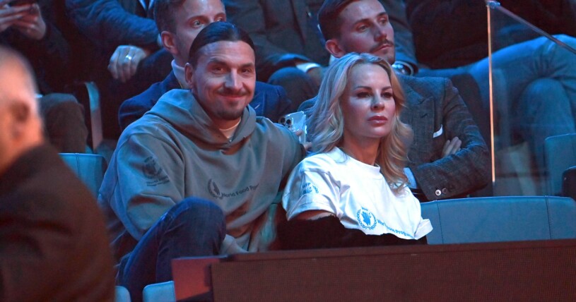 Zlatan och Helena när de nyligen kollade tennis i Italien.