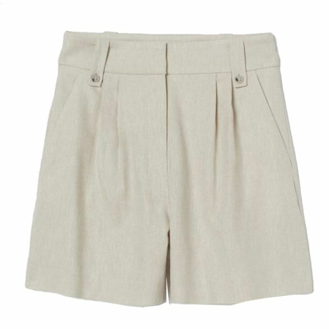 Ljusgrå linneshorts från H&