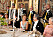 Prinsessan Madeleine med sin bordsherre under galamiddagen på Kungliga slottet.