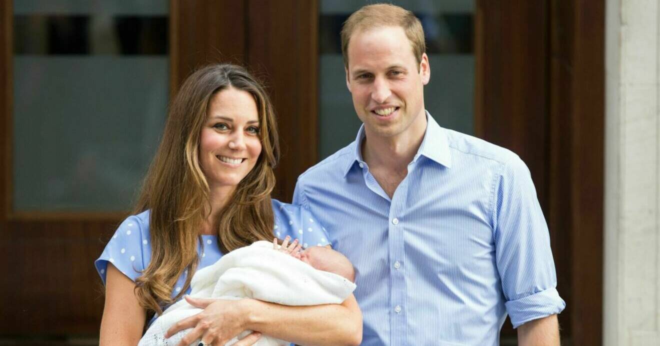 Kate och William med nyfödda sonen prins George