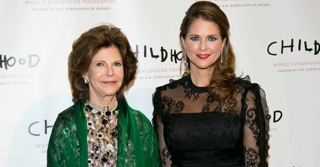 Drottning Silvia och Prinsessan Madeleine på World Childhood Foundation Gala i New York.