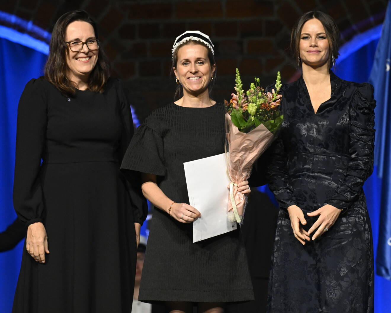 Prinsessan Sofia med stipendiaten Therese von Sivers Segerberg och Sophiahemmet Högskolas Unn-Britt Johansson
