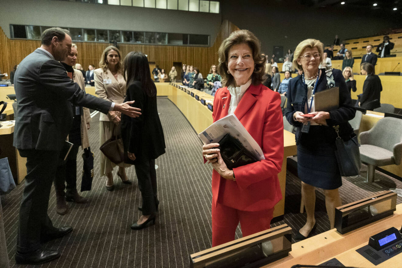 Drottning Silvia närvarar vid ett möte med FN:s särskilda sändebud om frågor som rör våld mot barn (SRSG VAC) och Childhood USA på Förenta nationernas högkvarter i New York.