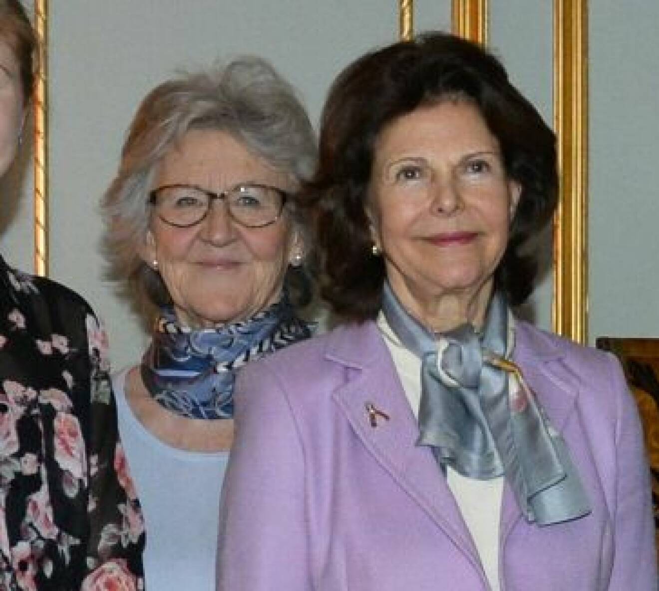 Drottning Silvia med Elisabeth Olsson som var hennes första hovdam