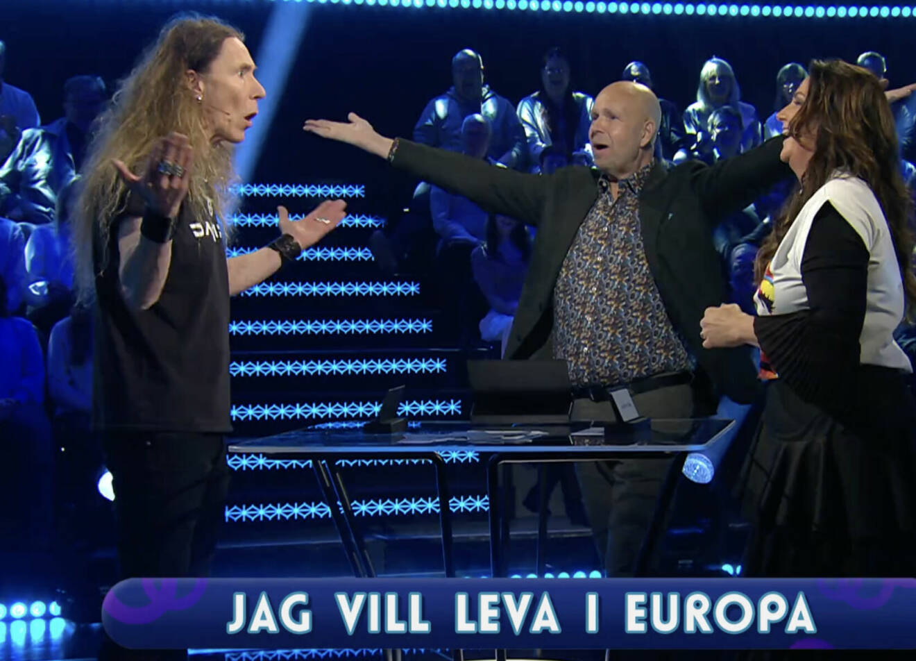 Martin "E-Type" Erikson, Lasse Kronér och Jenny Berggren i Doobidoo.