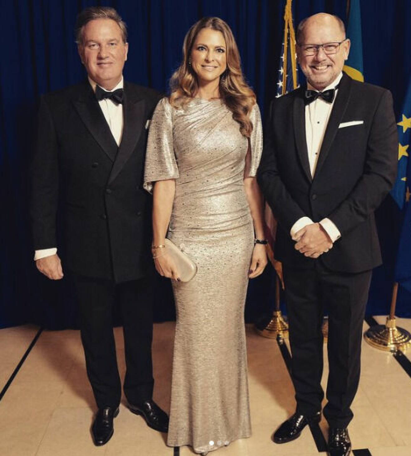 Prinsessan Madeleine och Chris O’Neill med Sveriges nya USA-ambassadör Urban Ahlin, före detta talmannen