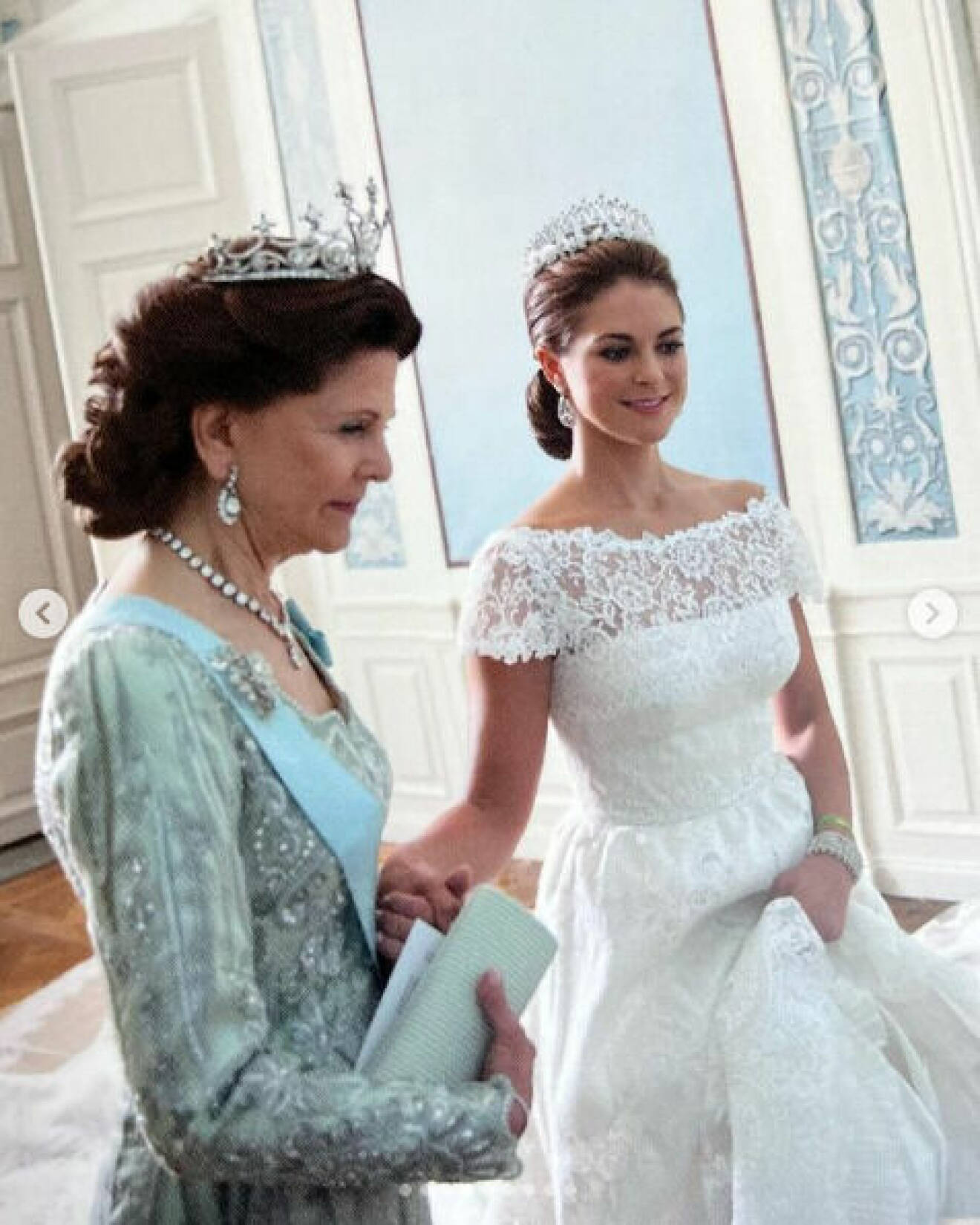 Prinsessan Madeleine med drottning Silvia vid bröllopet 2013