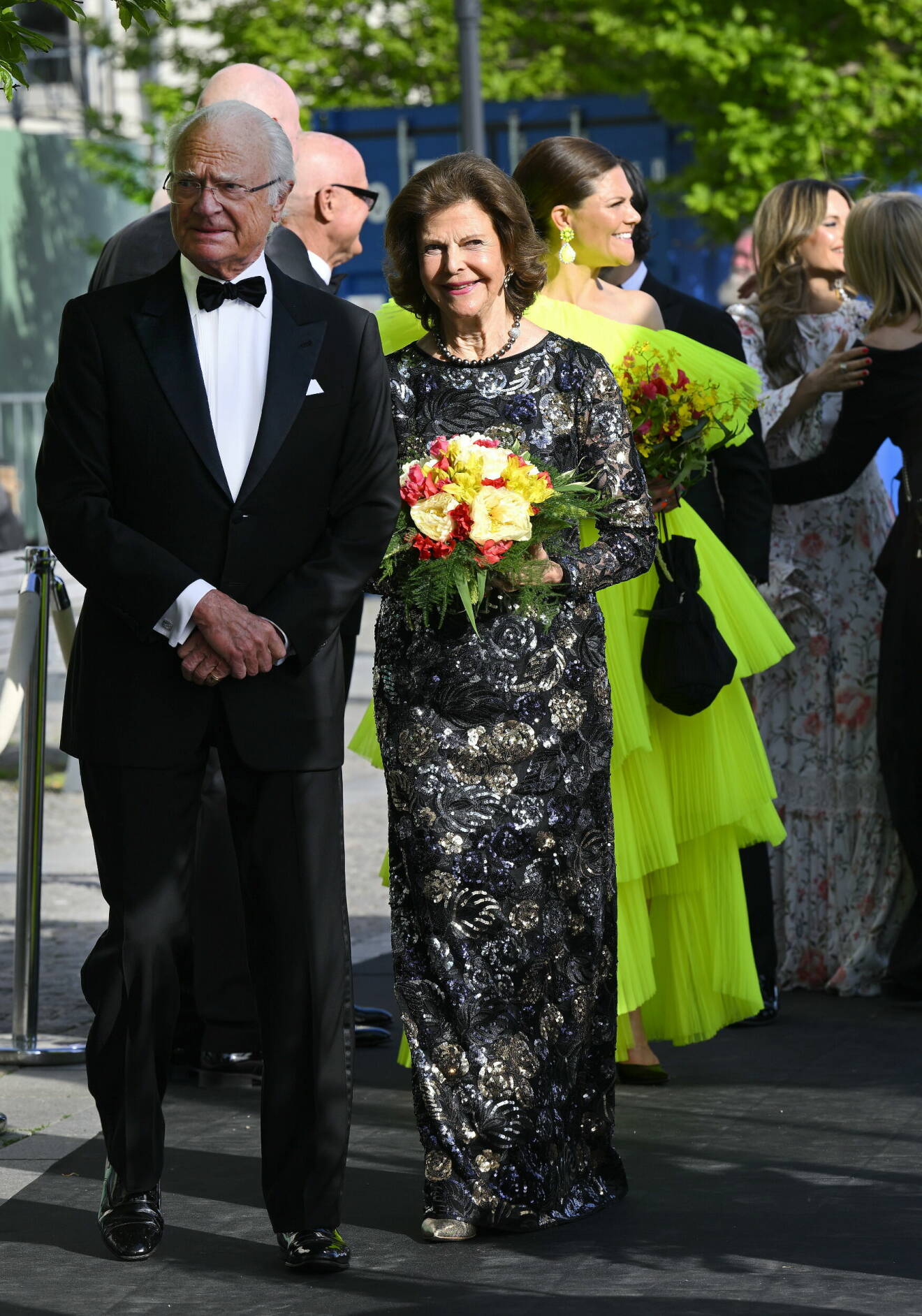 Drottning Silvia på Polarpriset 2023 i paljettklänning från Camilla Thulin