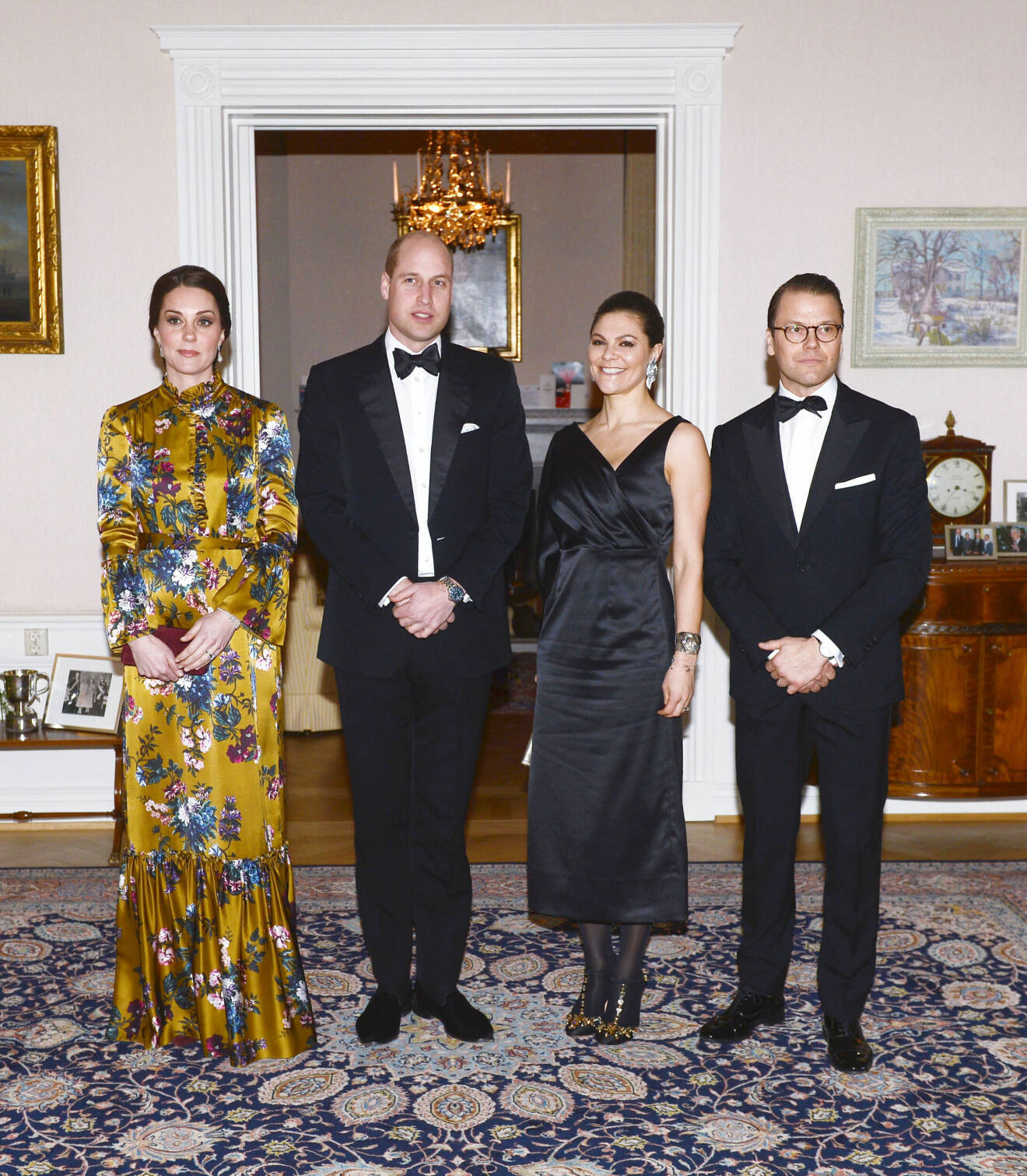 Kronprinsessan Victoria och prins Daniel med prinsessan Kate och prins William i Stockholm 2018