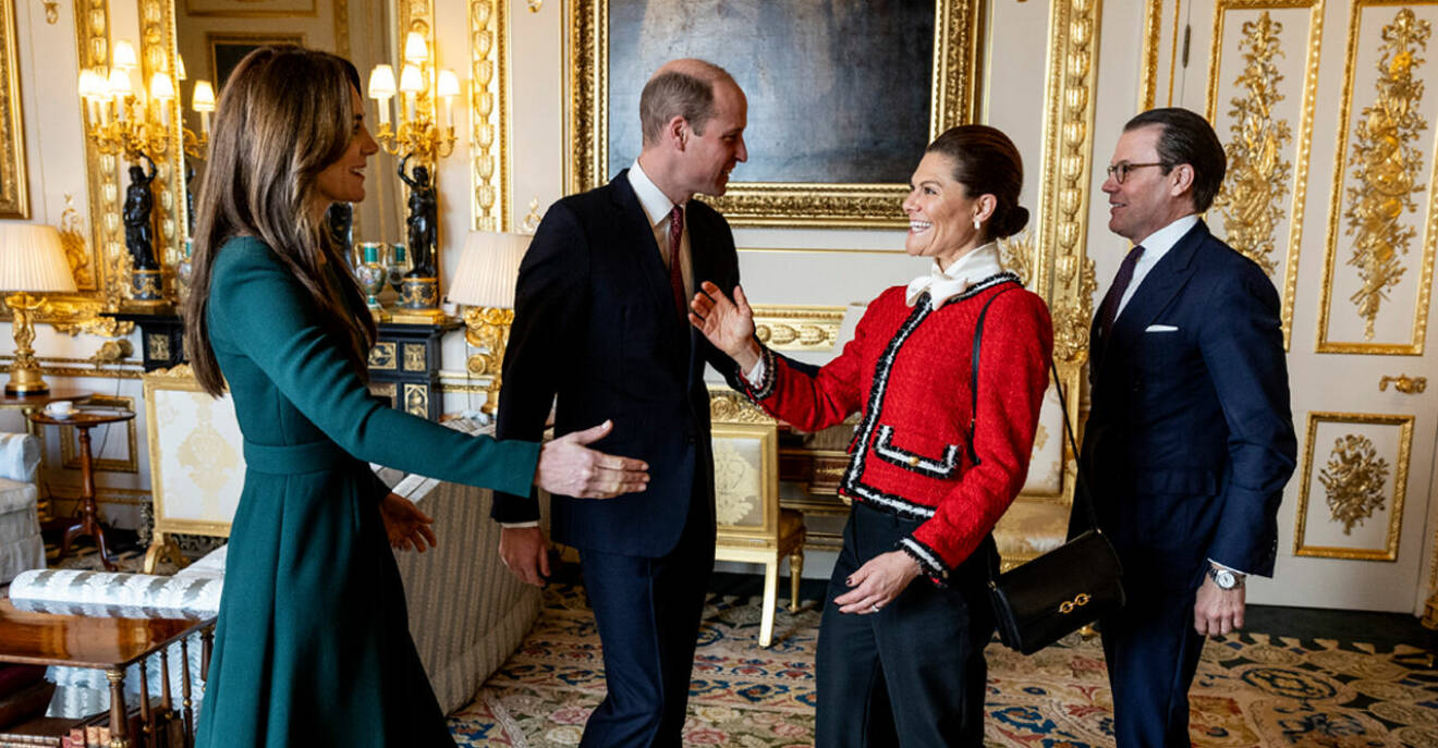 Kronprinsessan Victoria och prins Daniel på Windsor med Kate och William