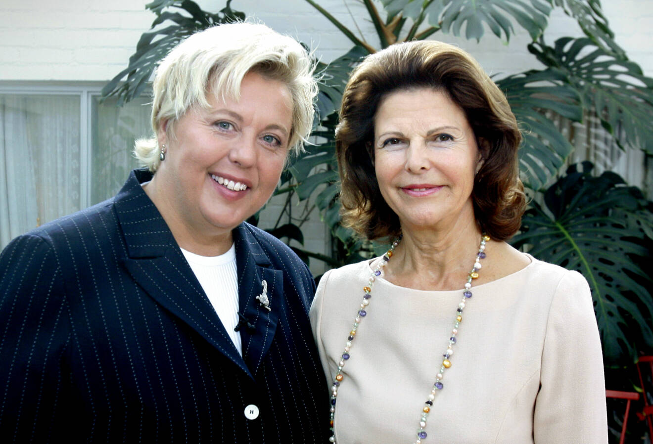 Suzanne Axell och drottning Silvia.