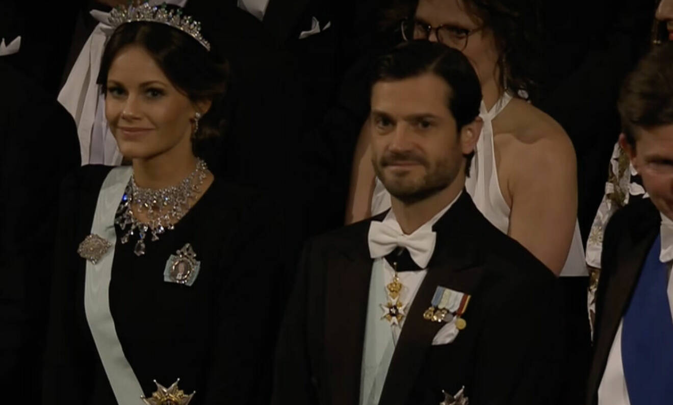 Prinsessan Sofia och prins Carl Philip på Nobel 2023