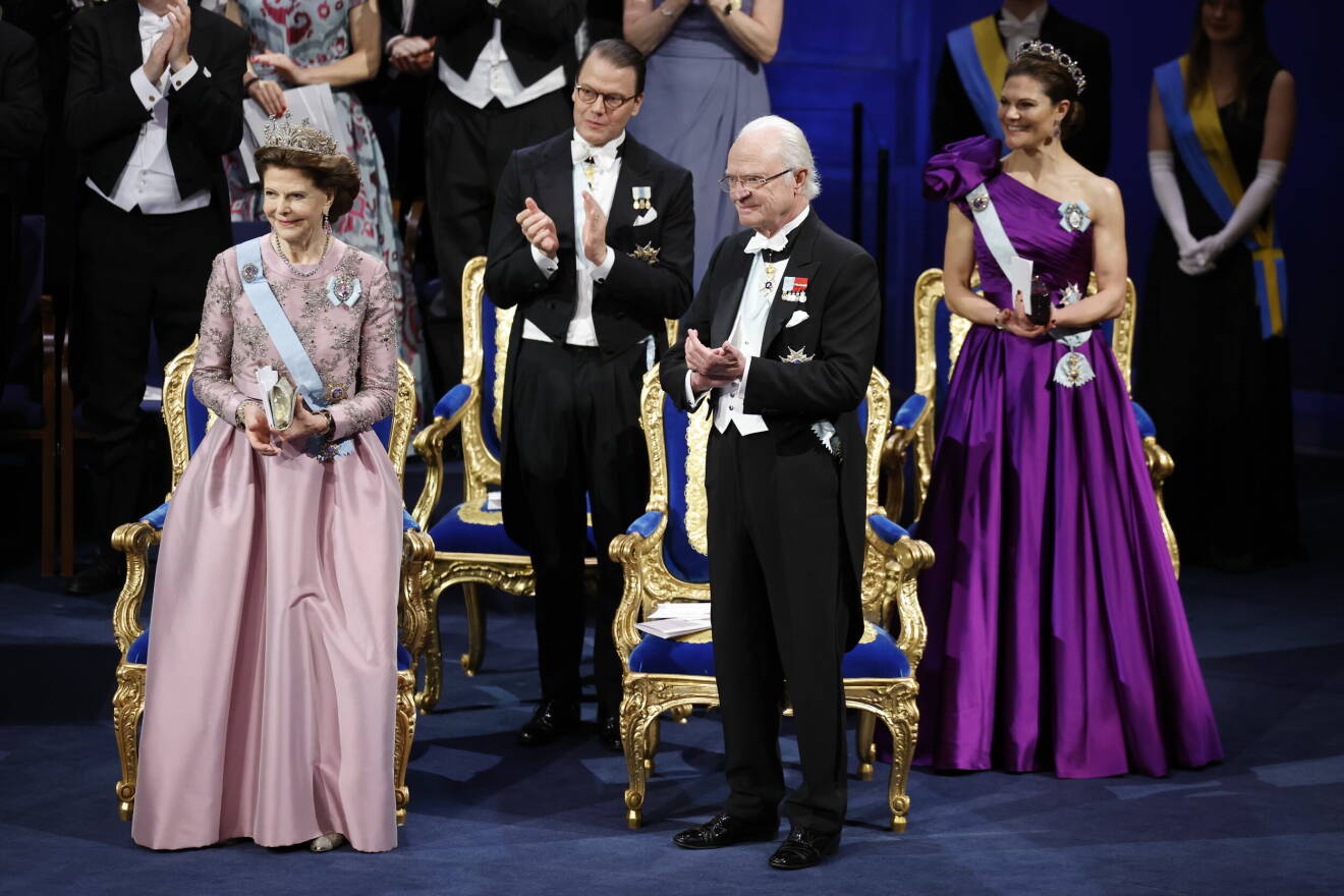 Drottning Silvia, prins Daniel, kungen och kronprinsessan Victoria i Konserthuset