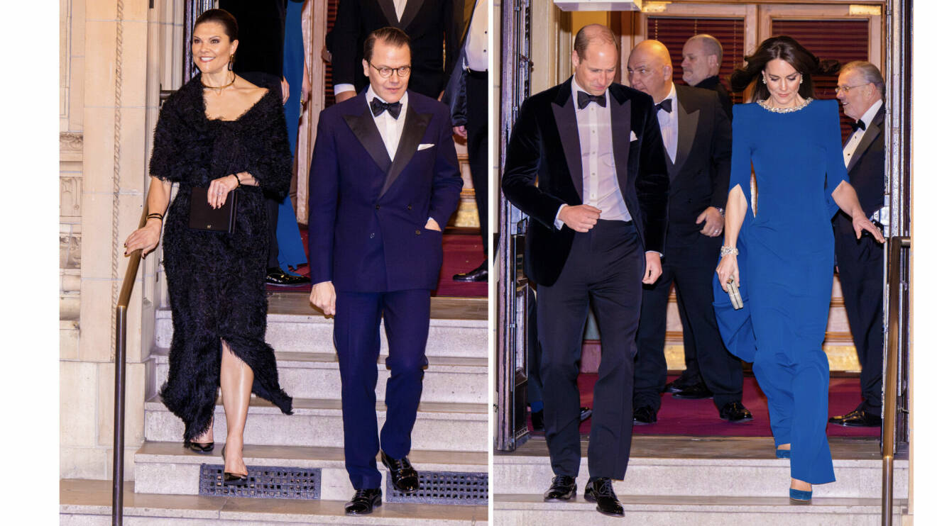 Kronprinsessan Victoria, prins Daniel, prins William och prinsessan Kate vid Royal Albert Hall